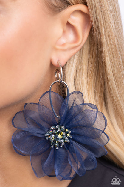 Cosmopolitan Chiffon - Blue - Paparazzi Earrings