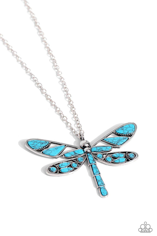 FLYING Low - Blue - Paparazzi Necklace