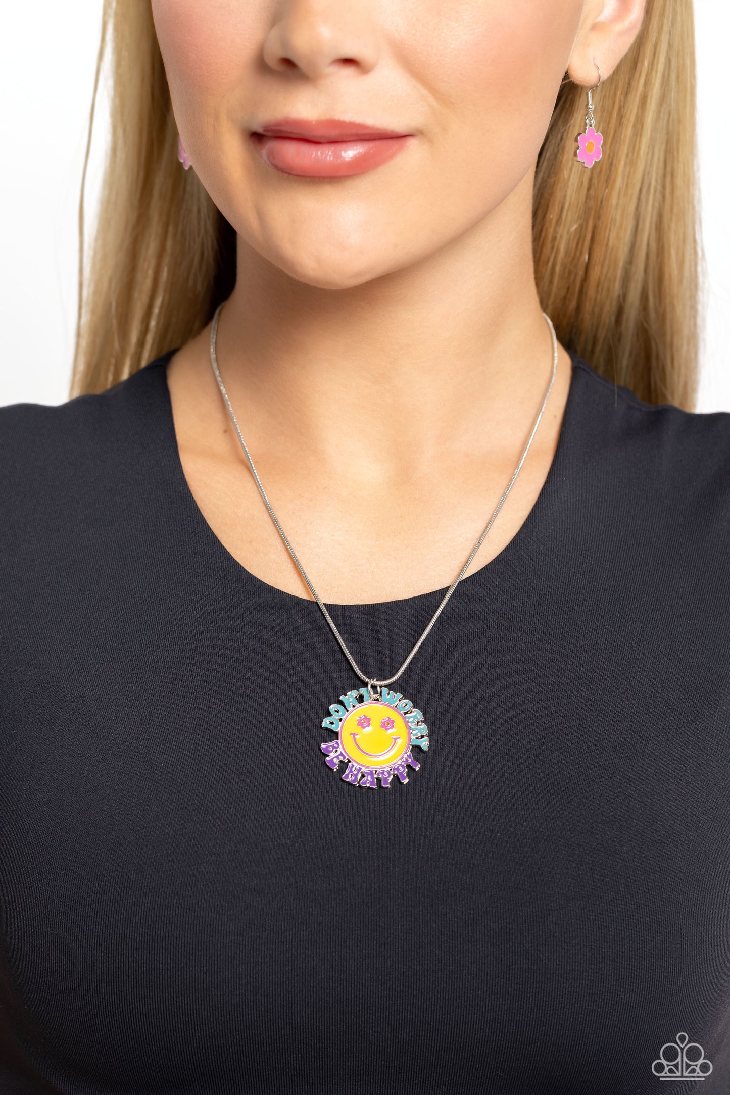 Don't Worry, Stay Happy - Multi - Paparazzi Necklace