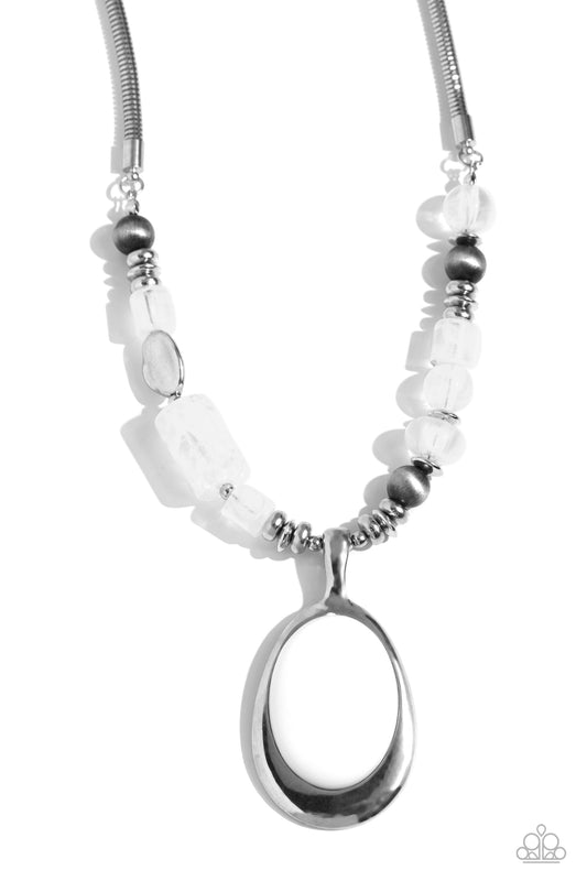 Captivating Composition - White - Paparazzi Necklace