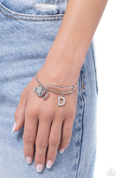 Making It INITIAL - Silver - D - Paparazzi Bracelet