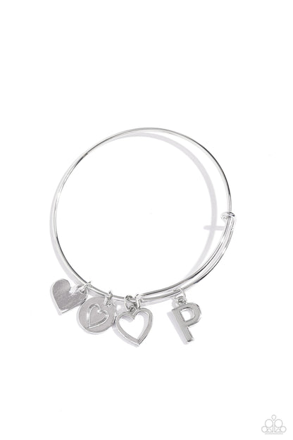 Making It INITIAL - Silver - P - Paparazzi Bracelet