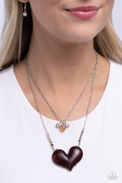Heart-Racing Recognition - Brown - Paparazzi Necklace