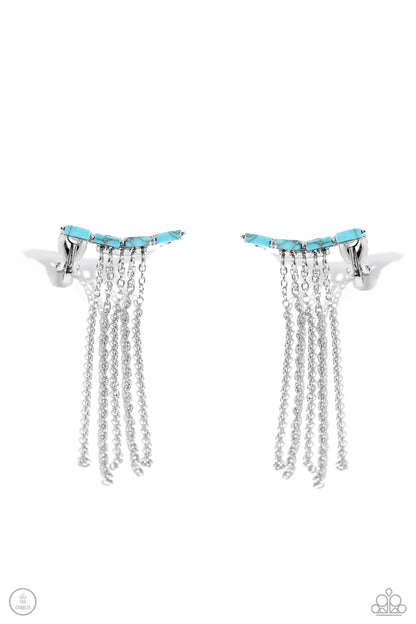 Fault Line Fringe - Blue - Paparazzi Ear Crawlers