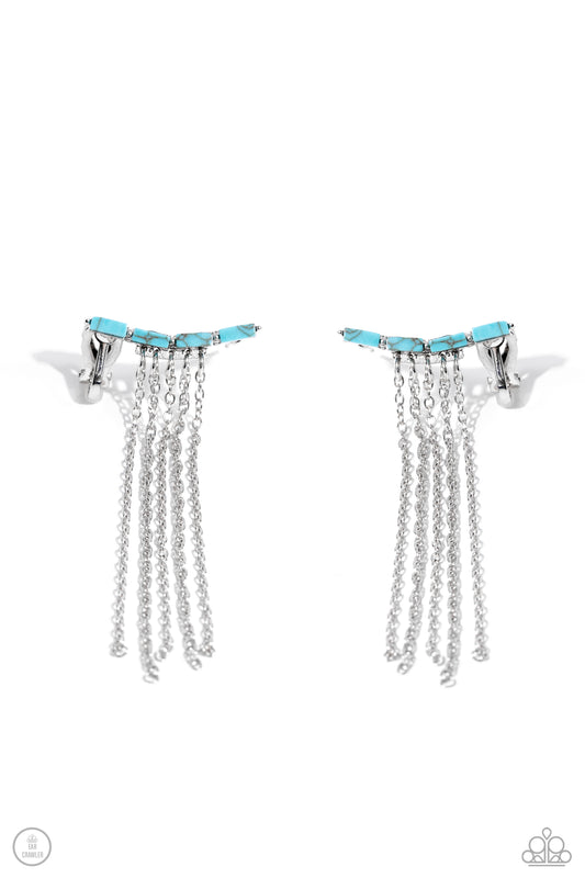 Fault Line Fringe - Blue - Paparazzi Ear Crawlers