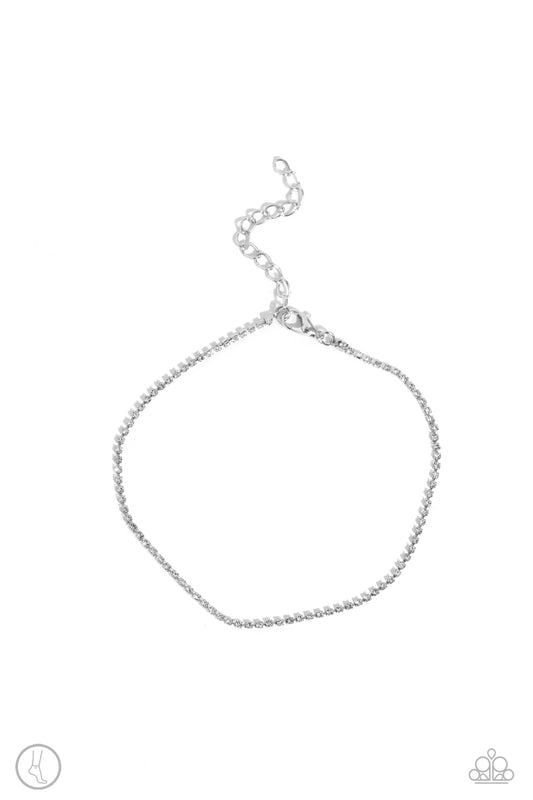 Blinding Basic - White Paparazzi Anklet