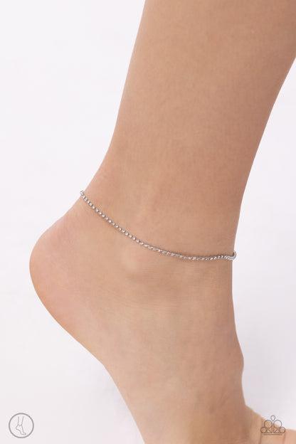 Blinding Basic - White Paparazzi Anklet