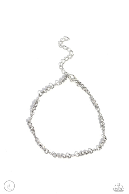Simple Sass - White - Paparazzi Anklet