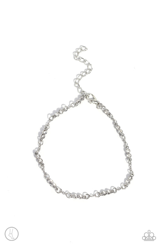 Simple Sass - White - Paparazzi Anklet