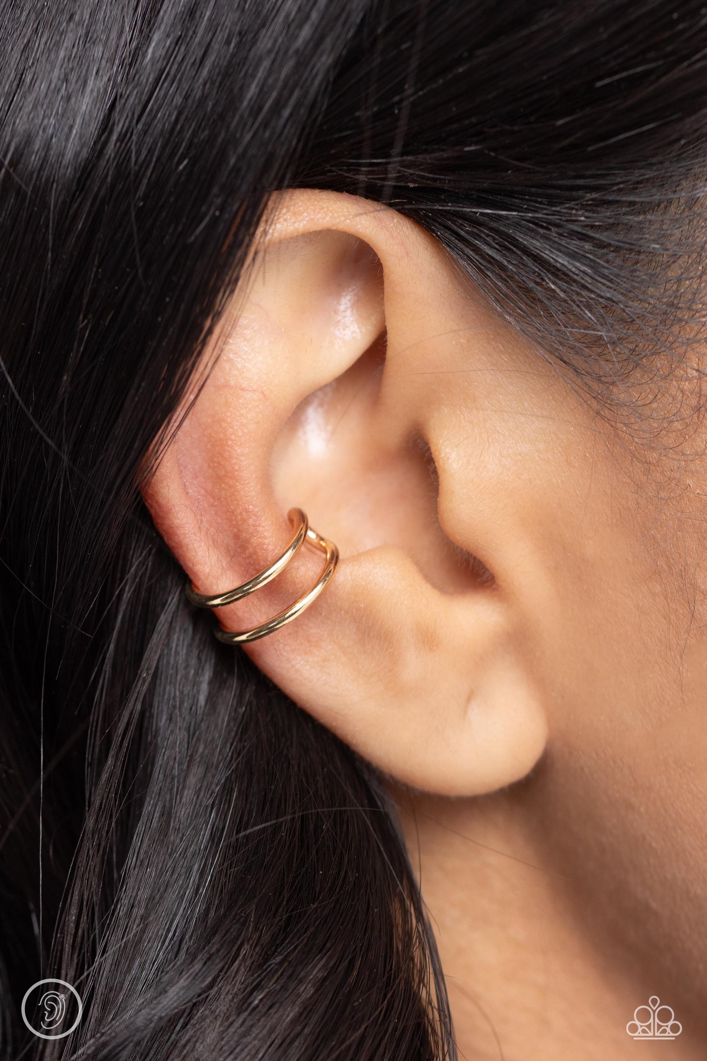Metallic Moment - Gold -Paparazzi Cuff Earrings