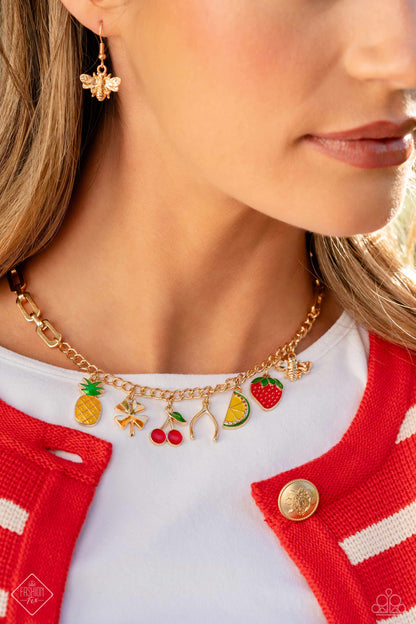 Fruit Festival - Gold - Paparazzi Necklace