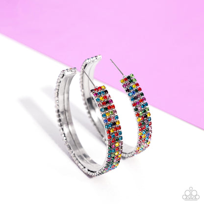 Stacked Symmetry - Multi - Paparazzi Earrings (2024 EMP)