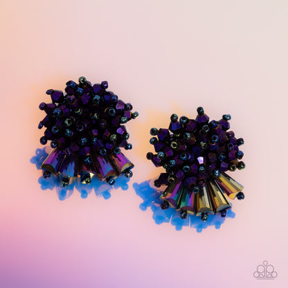 Streamlined Sass - Purple - Paparazzi Earrings