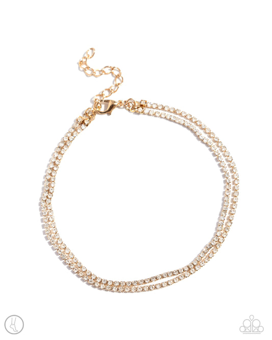 Dainty Declaration - Gold - Paparazzi Anklet