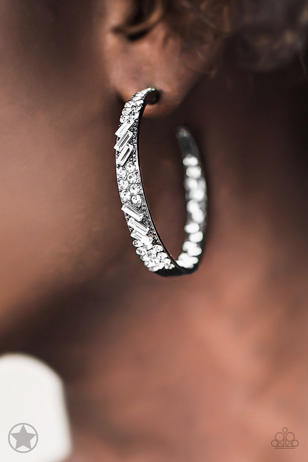 Glitzy By Association - Black - Paparazzi Earrings