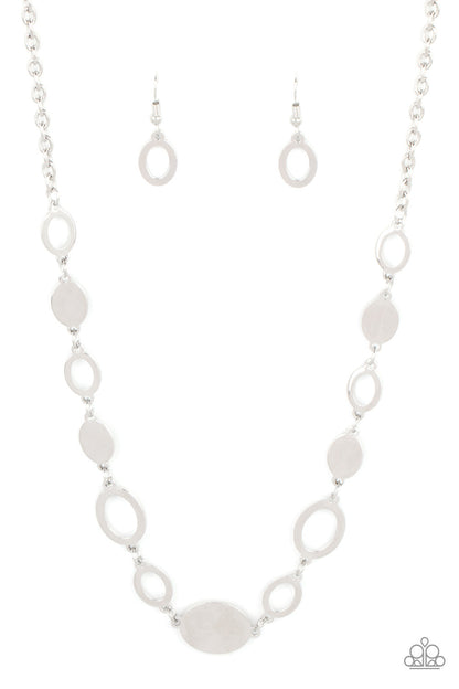 Working Oval Time Silver - Paparazzi Necklace and Oval and Out Silver  - Paparazzi Bracelet