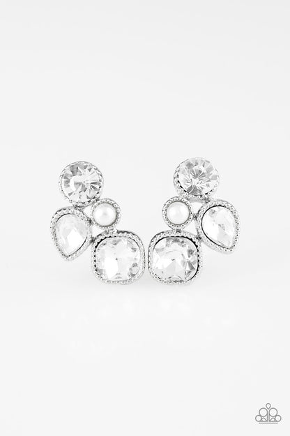 Super Superstar - White Post Earrings