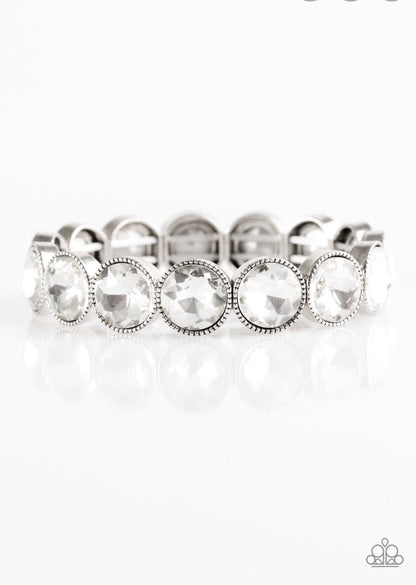 Number One Knockout White - Paparazzi Bracelet