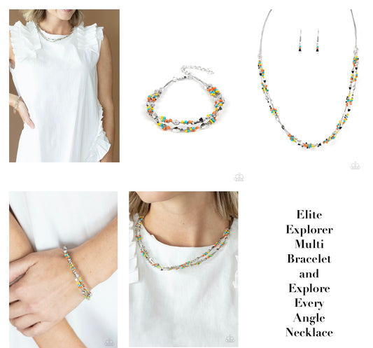 Explore Every Angle - Multi Necklace and Elite Explore Every Angle Paparazzi Bracelet
