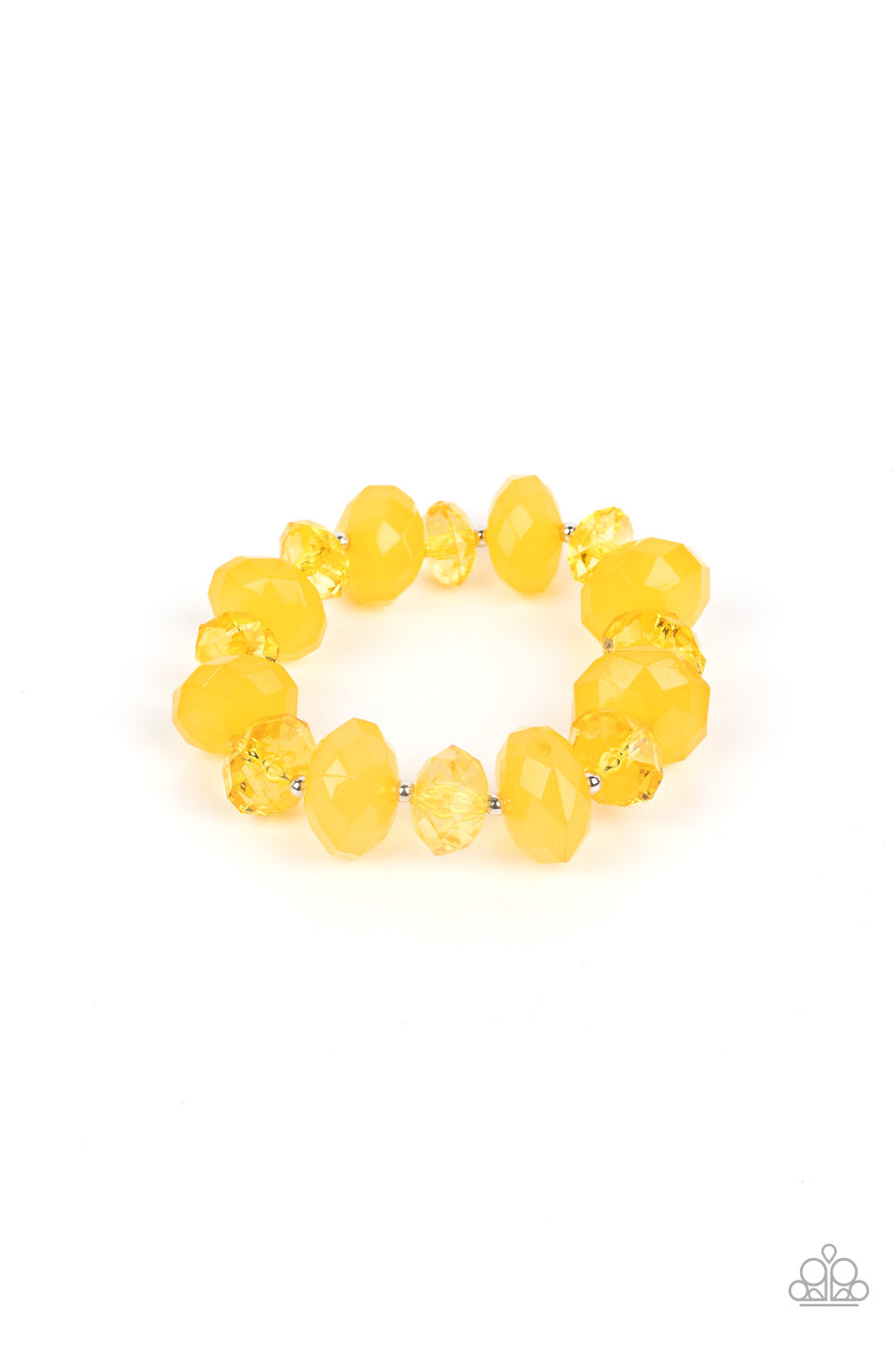 Happy-GLOW-Lucky - Yellow Paparazzi Necklace and Keep Glowing Forward Yellow Bracelet