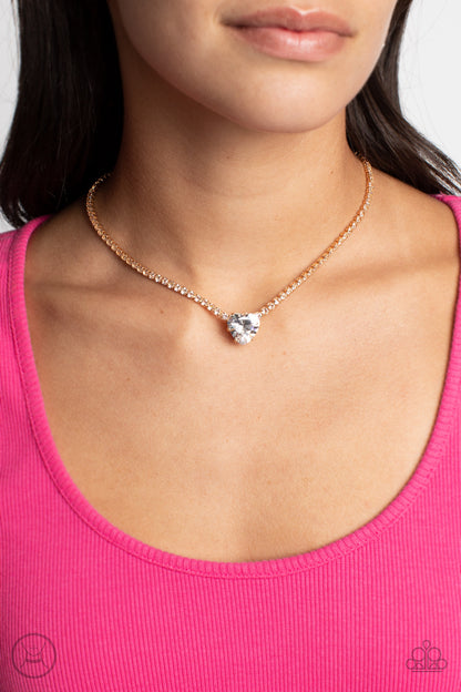 Flirty Fiancé - Gold - Necklace and Bedazzled Beauty Gold Bracelet