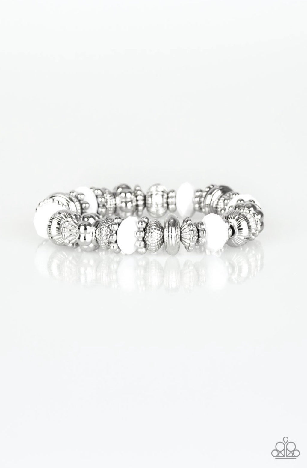 Live Life To The Color-Fullest White - Paparazzi Bracelet