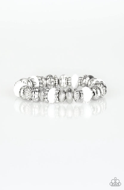 Live Life To The Color-Fullest White - Paparazzi Bracelet