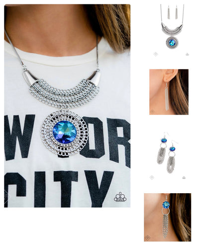 Excalibur Extravagance Blue - Necklace and Arthurian A-Lister Blue - Earrings (2022 December Fashion Fix)