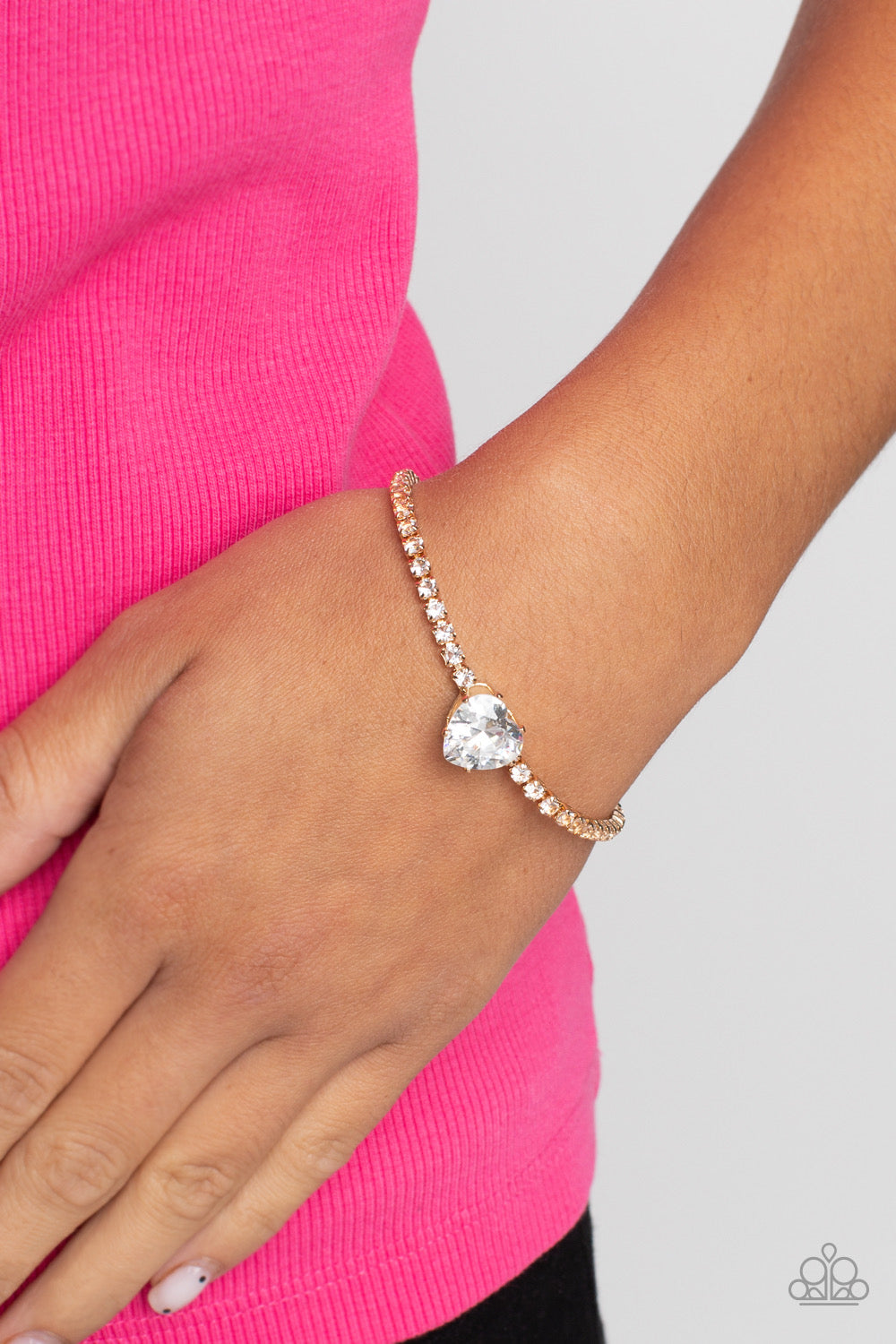 Flirty Fiancé - Gold - Necklace and Bedazzled Beauty Gold Bracelet