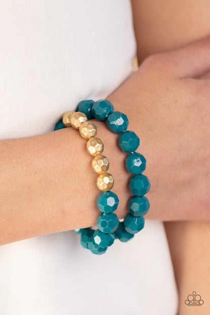 Greco Getaway - Blue Paparazzi Necklace and Grecian Glamour Blue Bracelet