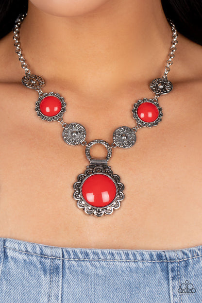 Poppy Persuasion Red Paparazzi Necklace and Positivity Poppy Red Paparazzi Bracelet