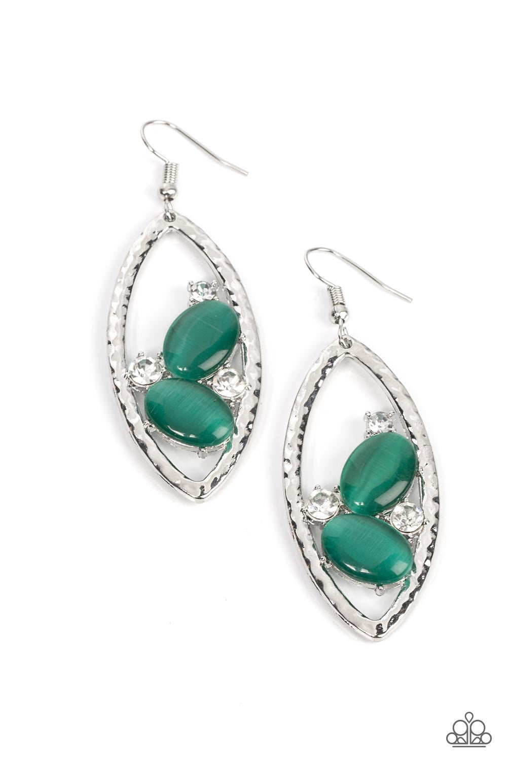 Famously Fashionable - Green Earrings, Laguna Luminosity - Green Ring,