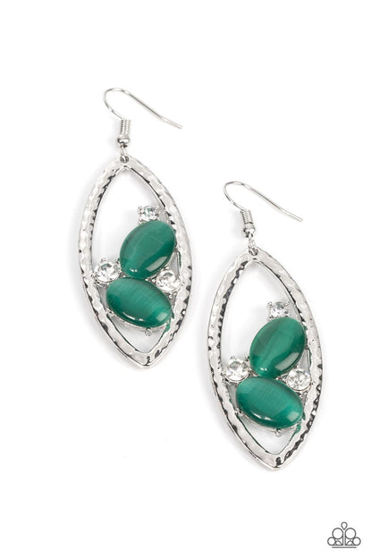 Famously Fashionable - Green Earrings, Laguna Luminosity - Green Ring,