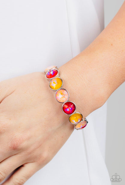 Celestial Courtier - Orange Necklace and Radiant on Repeat - Orange Bracelet