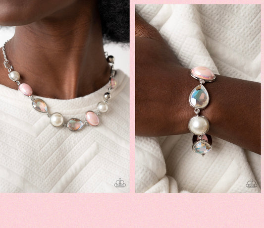 Nautical Nirvana Pink and Nastalgically Nautical Pink - Paparazzi Necklace and Bracelet Set