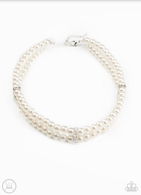 Put On Your Party Dress - White - Paparazzi Necklace