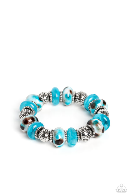 Warped Whimsicality - Blue Necklace and Warped Wayfarer Blue Bracelet