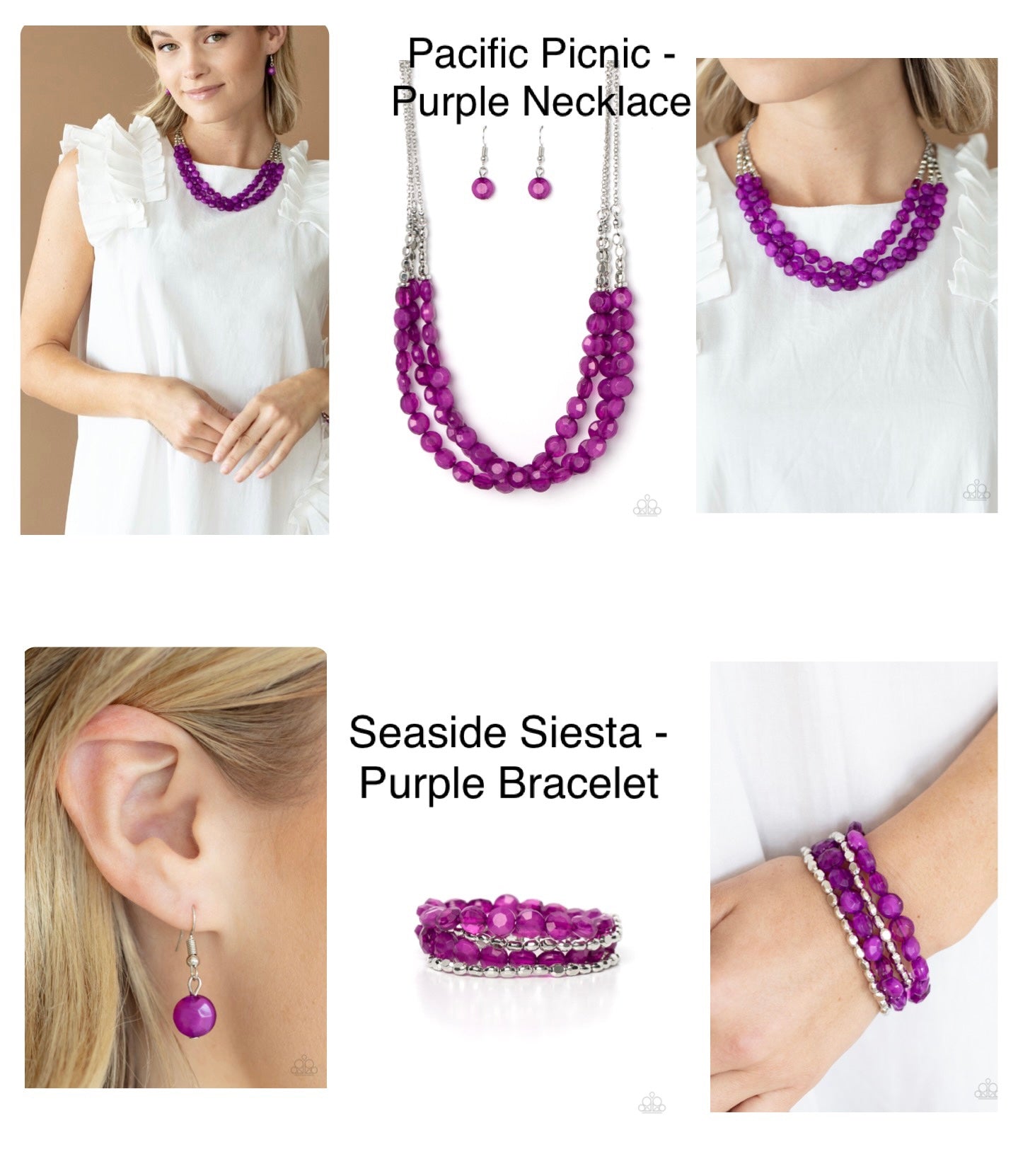 Pacific Picnic - Purple - Paparazzi Necklace and Seaside Siesta Purple - Paparazzi Necklace