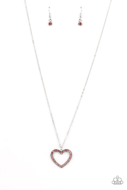 Dainty Darling - Pink Necklace and Sweetheart Serenade Red Earrings