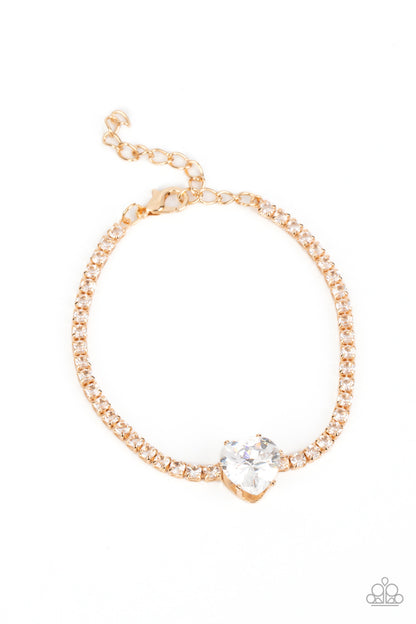 Flirty Fiancé - Gold - Necklace and Bedazzled Beauty Gold Bracelet