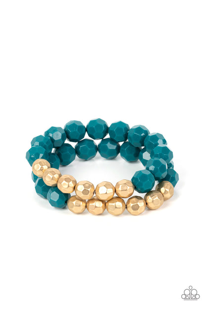 Greco Getaway - Blue Paparazzi Necklace and Grecian Glamour Blue Bracelet