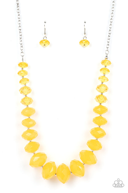 Happy-GLOW-Lucky - Yellow Paparazzi Necklace and Keep Glowing Forward Yellow Bracelet