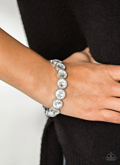 Number One Knockout White - Paparazzi Bracelet