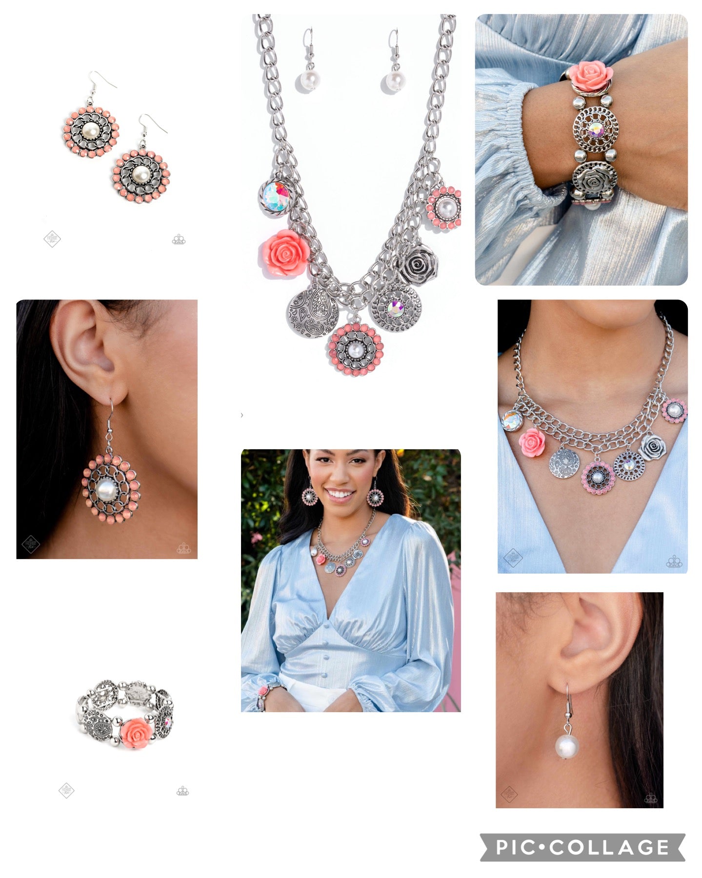 Garden Grace - Orange - Necklace, Optimistic Oasis - Orange Bracelet and Effortlessly Eden Orange Earrings