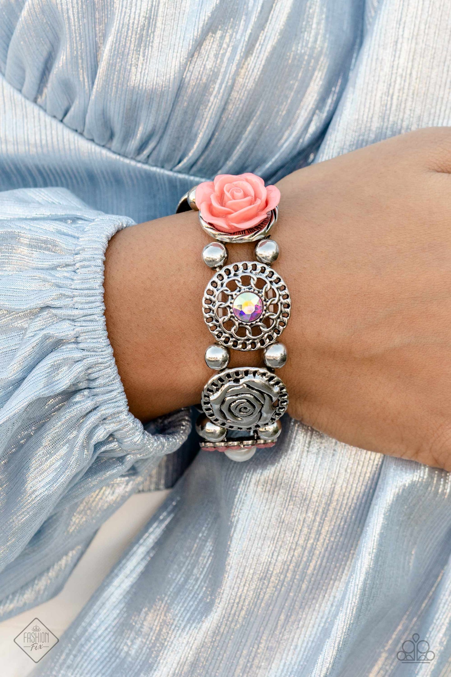 Garden Grace - Orange - Necklace, Optimistic Oasis - Orange Bracelet and Effortlessly Eden Orange Earrings