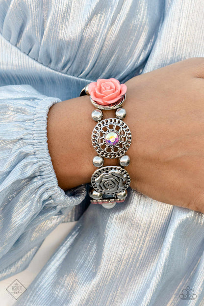 Garden Grace - Orange - Necklace, Optimistic Oasis - Orange Bracelet and Effortlessly Eden Orange Earrings