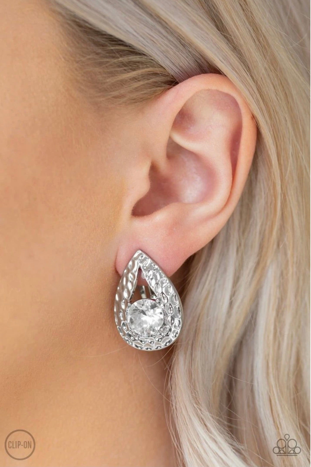 Elite Edge White - Paparazzi Earrings