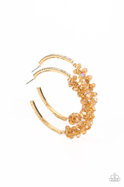 Bubble-Bursting Bling - Gold Paparazzi Earrings and Baubly Personality Gold - Paparazzi Bracelet