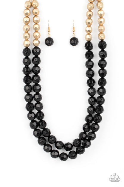 Greco Getaway - Black Necklace and Grecian Glamour Black Bracelet