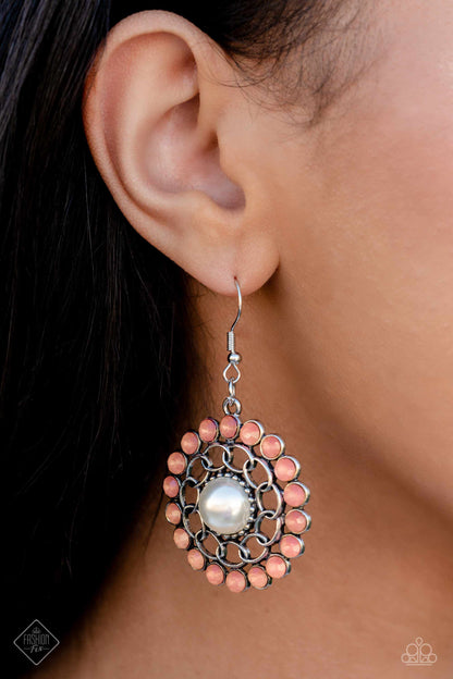 Garden Grace - Orange - Necklace, Optimistic Oasis - Orange Bracelet and Effortlessly Eden Orange Earrings
